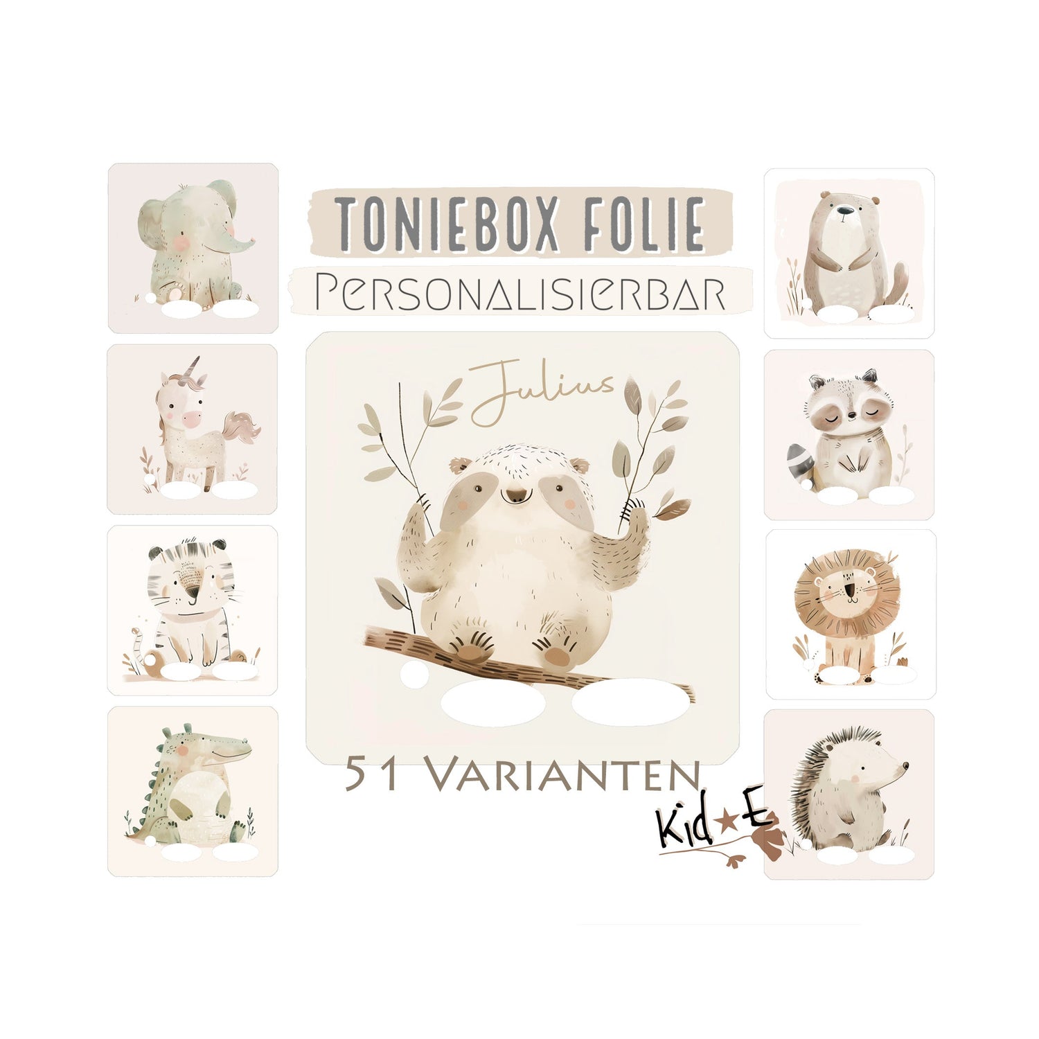 Toniebox Folie Beige Tiere