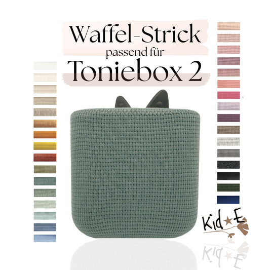 Kid E Handmade Toniebox 2 Bezug Schutzbezug Waffel Strick Jersey Hülle Bestseller Meistverkauft
