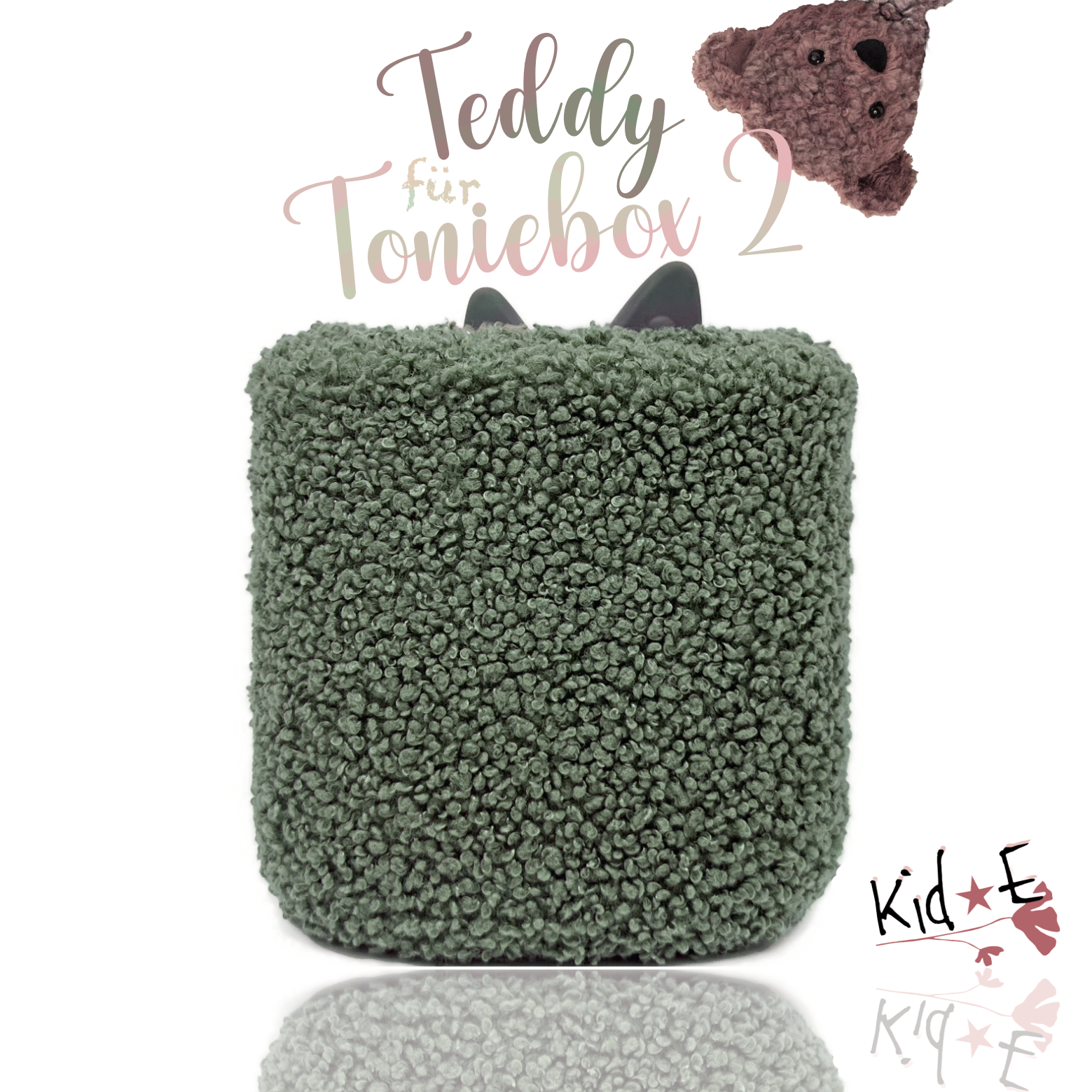 Kid E Handmade Toniebox 2 Bezug Schutzbezug Teddy Grün
