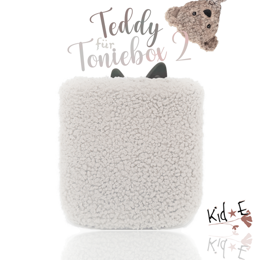 Kid E Handmade Toniebox 2 Bezug Schutzbezug Teddy Woll Weiss Handmade