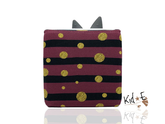 Kid E Handmade Toniebox Bezug Schutzbezug Rot Glitzer Streifen