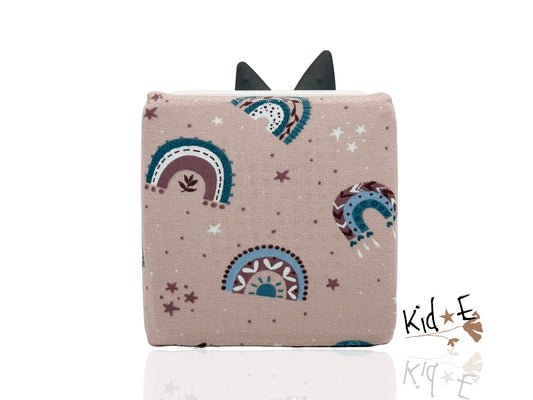 Kid E Handmade Toniebox Hülle Regenbogen Lachs Zubehör personalisiert mit Name