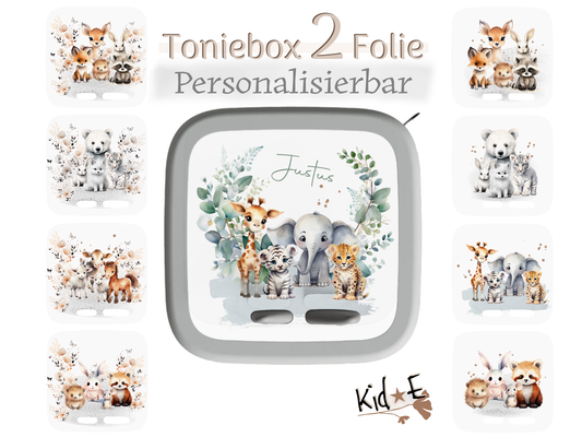 Toniebox 2 Schutzfolien Aufkleber Safari Tiere Zubehör von Kid E Handmade