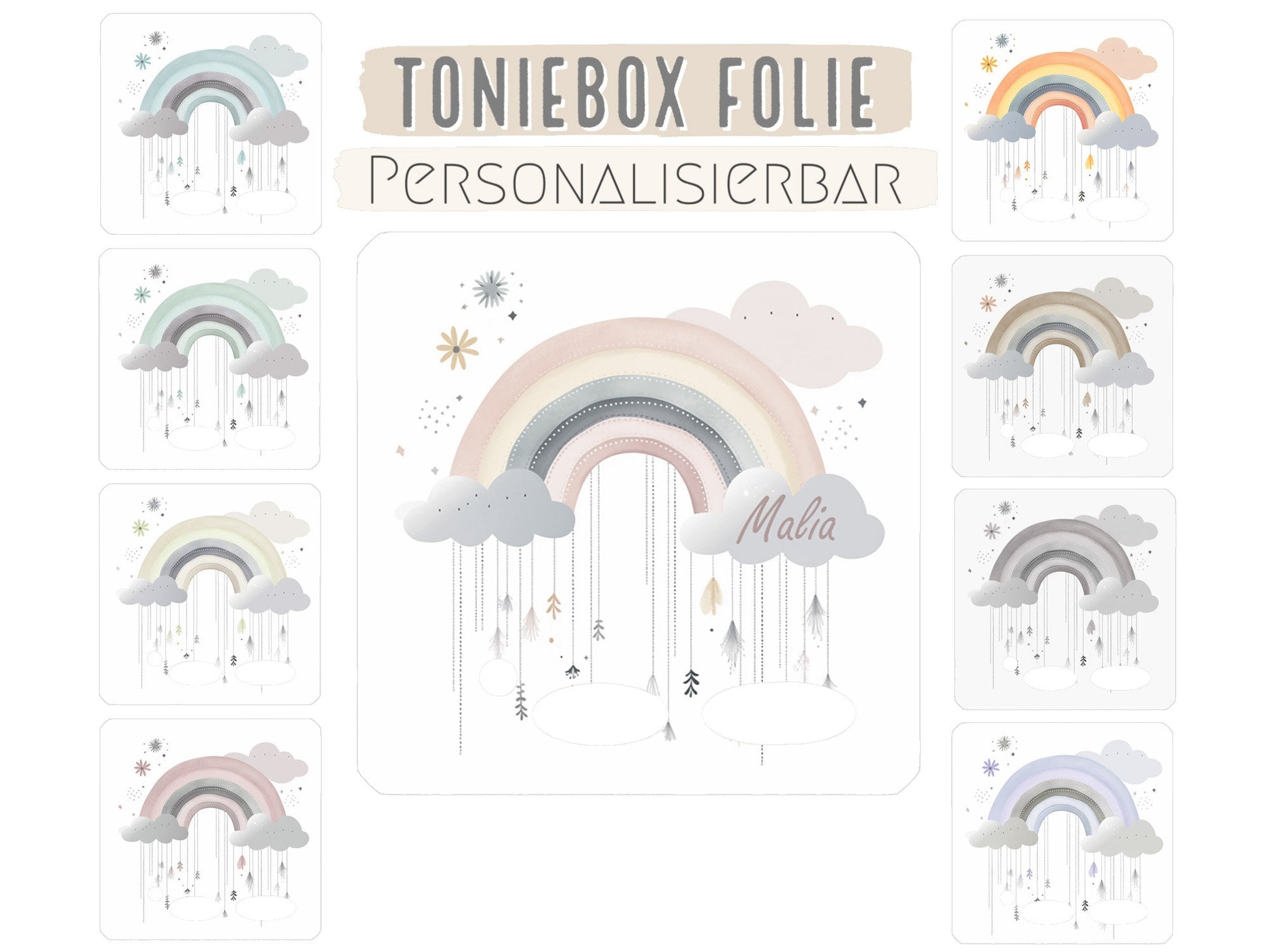 Toniebox Schutzfolie 16 Farben -M7  Regenbogen Folie Aufkleber Dekofolie