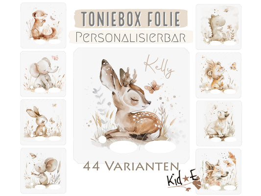 Toniebox Schutzfolie Reh Hase Drache Loewe Maus Beige