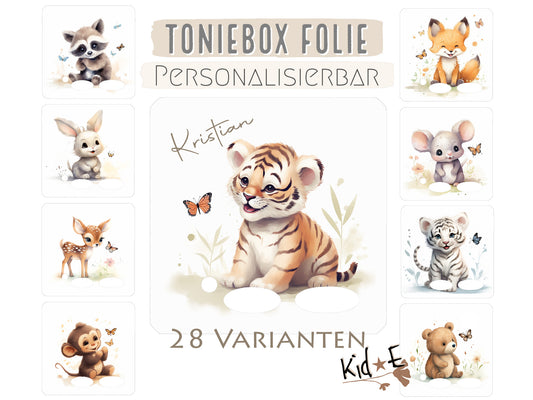 Toniebox Schutzfolie Tiere Schmetterling Hase Reh Fuchs