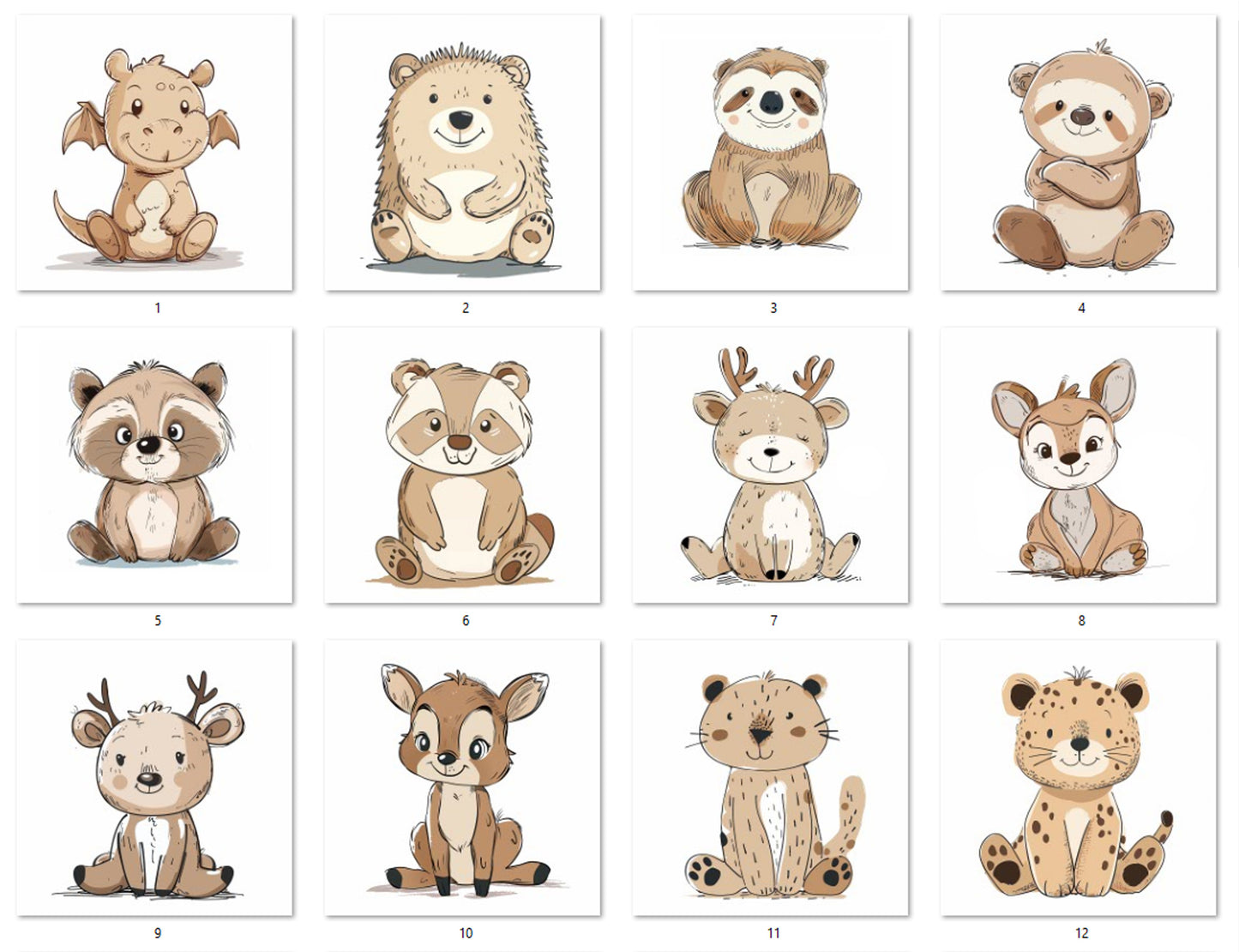 M35a - Animals Minimalist Beige (Toniebox 2)