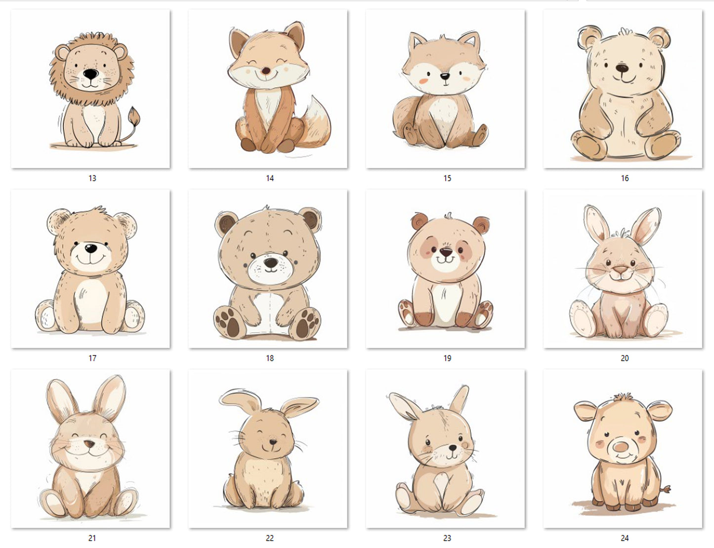 M35a - Animals Minimalist Beige (Toniebox 2)