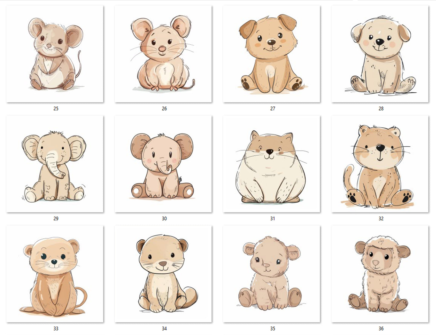 M35a - Animals Minimalist Beige (Toniebox 2)