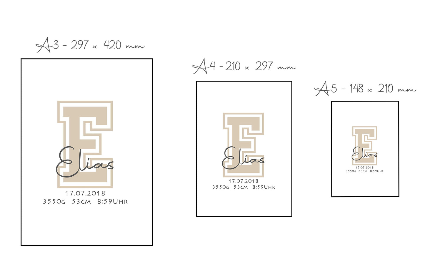 Geburtsposter für Kinderzimmer