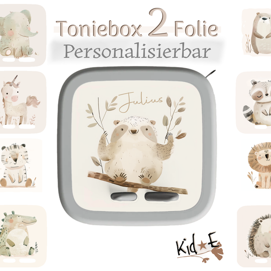 Toniebox 2 Schutzfolien - Kid E Handmade Aufkleber Zubehör personalisiert mit Name